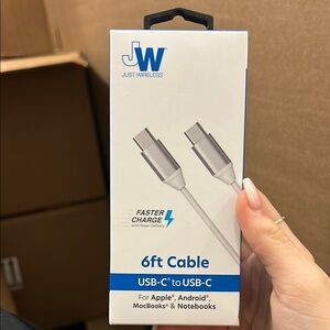 White 6ft USB-C to USB-C Cable for Cell Phones & Accessories